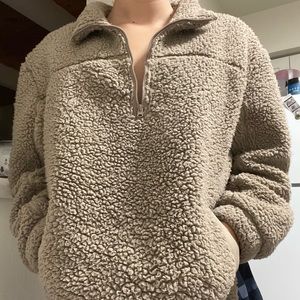 Abercrombie zip up teddy bear pullover jacket